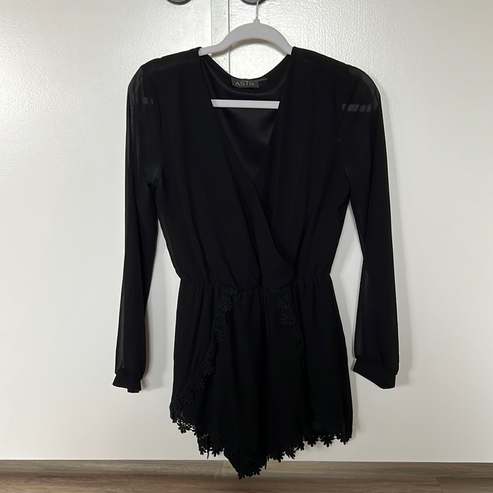 Black long sleeve romper